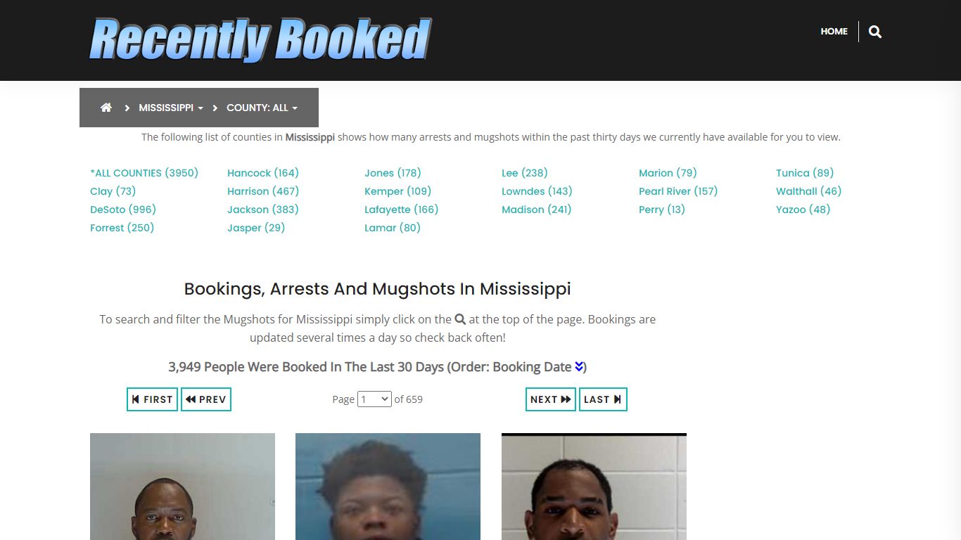 Bookings, Arrests and Mugshots in Pearl River County, Mississippi